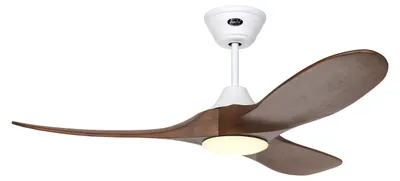 Obrázek produktu pro Energeticky úsporný stropní ventilátor s LED osvětlením a dálkovým ovládáním Eco Genuino-L matná bílá / ořech 122 cm