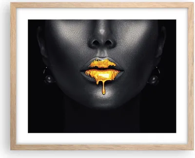 Produktbild von Gerahmtes Poster - Rahmen in heller Eiche - Gold Mund Schwarz - 50x40 cm - Wand Bild - Wanddeko - Wandbilder - Kunstposter - Wandposter - Bilderrahmen - Bilder - Kunstdruck - P2NAA50x40-4460