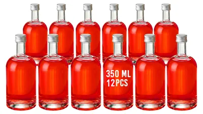 12er-Pack 350 ml Glasflaschen mit Schraubverschluss, klar