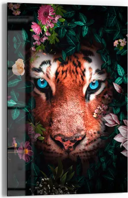 Produktbild von DEQOART Glasbild Echtglas 40x60 cm 'Wildblütenblick' Wandbild Bild modern Deko