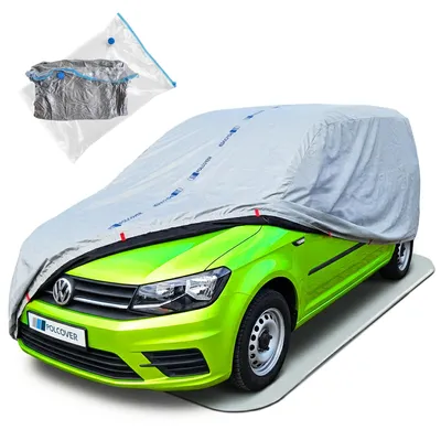 Produktbild von POLCOVER Autoabdeckung Wasserdicht Abdeckplane Auto Atmungsaktiv Sonne, Staub, Hagelschutz, UV-Schutz S (420-430cm) 7 mm Van/Kombivan - Autoplane Autohülle Winter & Sommer