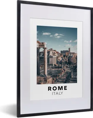 Produktbild von MuchoWow® Gerahmtes Poster Italien - Rom - Architektur 30x40 cm - Poster mit Schwarzem Bilderrahmen Wandposter Rahmen Foto Bilder - Wandposter Schlafzimmer