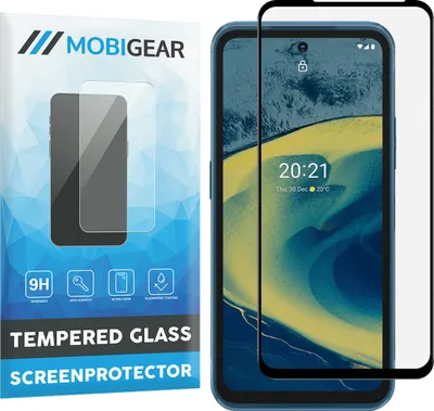 Produktbild von Mobigear Premium  Nokia XR20 Panzerglas Gehärtetes Glas Displayschutz - Hüllenfreundlich - Schwarz