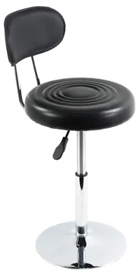 Productafbeelding van Zwarte kappersstoel van Polyurethanleer, draaibaar - Mini-kniestoel met rugleuning, geschikt voor manicure en tatoeages