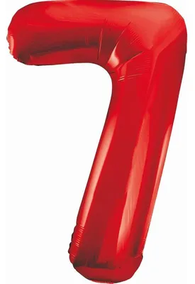 Image de Ballon en plastique XL chiffre 7 rouge 85 cm