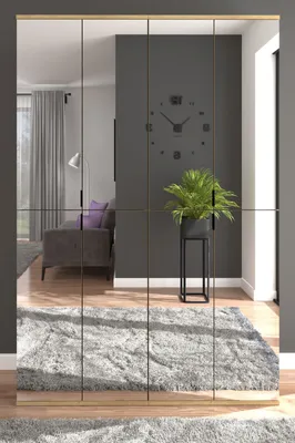 Produktbild von Garderobenschrank mit Spiegel "Line-Up" Eiche Mehrzweckschrank 122 x 193 cm