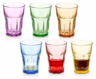 Produktbild von Vivalto Wasserglaser/Trinkglaser - 6x - Farbmix - 360 ml - 9 cm