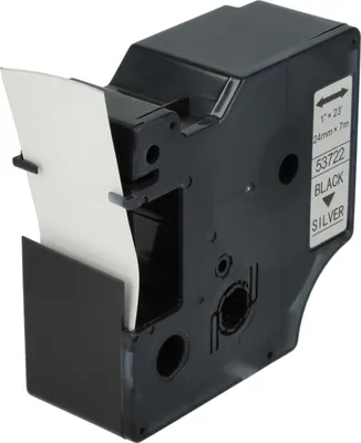 Produktbild von vhbw Schriftband-Kassette Ersatz für Dymo D1, 53722 für Etiketten-Drucker 7m x 24mm Schwarz auf Silber