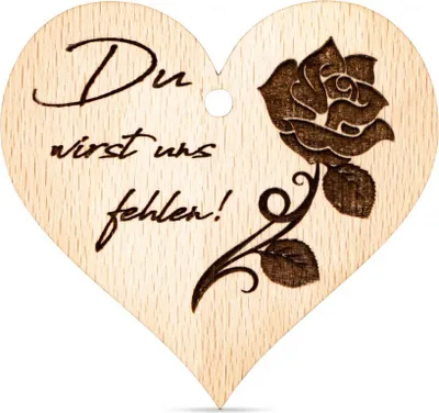 Produktbild von Anhänger Du wirst uns fehlen! Rose
