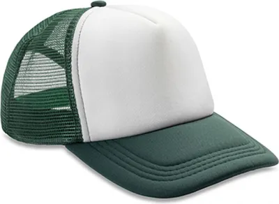 A studio shot of a trucker cap.
