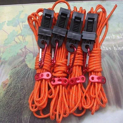 Produktbild von Taschenaccessoireset - 5 mm Zeltseil - Reflektierendes Paracord - Seilwinde - Karabinerklemmen - Drucknippel