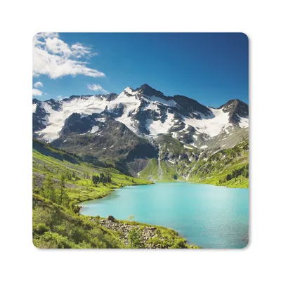 Produktbild von MuchoWow® Mauspad Mousepad Schnee - Berg - Wasser 20x20 cm - Mousepads - Maus Mat - Pad - Mausunterlage - Desk Mat - Bureauartikeln