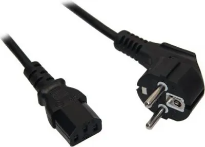 Produktbild von Kaltgeräte-Anschlusskabel C13 >  Schutzkontakt-Stecker (schwarz, 1,5 Meter, abgewinkelter Stecker)