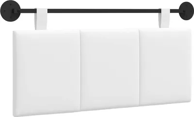 Image de Tête de lit suspendue VidaXL, tissu blanc