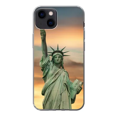 Produktbild von MuchoWow® Handyhülle Schutzhülle Hülle für iPhone 13 New York - Freiheitsstatue - Sonnenuntergang Silikon Softcase Handy Hülle - Karteninhaber