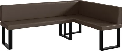Produktbild von MEBLINI Eckbank für Esszimmer - Küchenbank - Essecke - Sitzecke Küche - ERIC - U-Beine 142x196x87cm Rechts - Braun Kunstleder