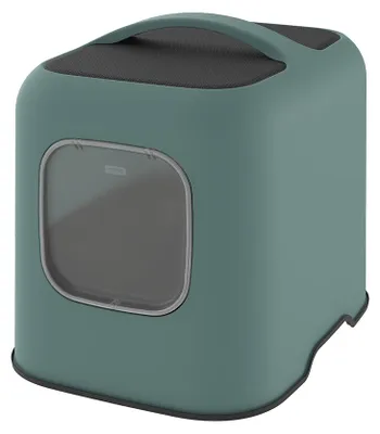 Produktbild von Rotho Katzentoilette mit Haube Biala - 51 x 39,5 x 44,3 cm - 13,5 cm Einstiegshöhe - Katzenklo mit Klappe - Katzen Toilette geruchsdicht mit Schaufel