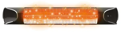 Obrázok produktu pre Mediashop LIVINGTON – okamžitý infračervený ohrievač – zabezpečuje rýchle vykurovanie bez strát energie – vykurovacie teleso s časovačom a diaľkovým ovládaním – vhodné aj ako vykurovač terás, vonkajšie použitie, čierna farba