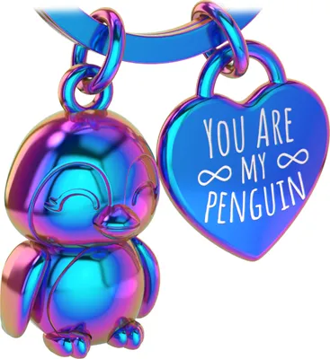Produktbild von LANOLU Pinguin Schlüsselanhänger Partner "Watschel", Pinguin Geschenk, Schlüsselanhänger Paar, Jahrestag Schlüsselanhänger Pärchen