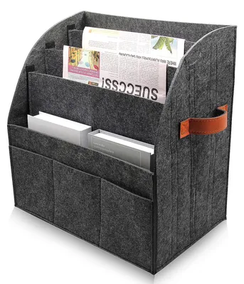 Imagen del producto de Soporte moderno para revistas, fabricado en fieltro, con 4 compartimentos