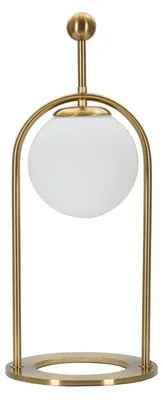 Obrázek produktu pro Stolní lampa, kov, sklo, 21x50 cm, zlatá, bílá, Mauro Ferretti, model Glamy Arc