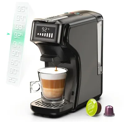 Produktbild von Multifunktions-Espressomaschine 5 in 1 Hibrew H1B für gemahlenen Kaffee, Nespresso-Kapseln, Dolce Gusto, Ese-Pods, K-Cup, 1450 W, 20 bar, Schwarz