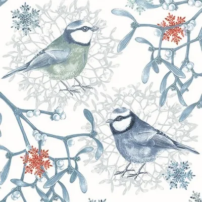 Produktbild von RP 20 Servietten Blue Chickadees - Eisige Vögel im Winter 33x33cm