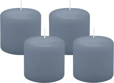 Produktbild von 4er Set Adventskranzkerzen Pacific Blau Grau Ø 60 x 60 mm