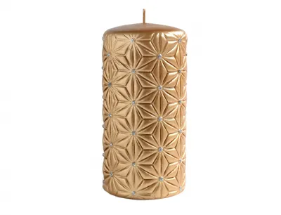 Obrázek produktu pro Nohel Garden Vánoční svíčka RAVENNA, válec, zlatá, d7x14cm