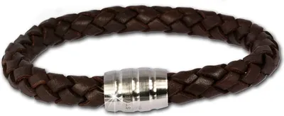 Image de SilberDream Bracelet en cuir brun avec fermoir en acier inoxydable D2LS1813