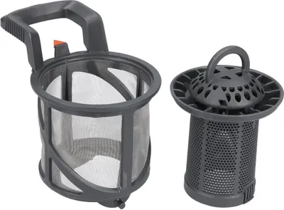Two dishwasher filters shown on a white background.