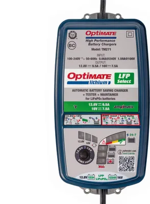 Image de Chargeur de batterie Optimate Lithium LFP Select 10 étapes, 12.8V/9.5A, 16V/7.5A