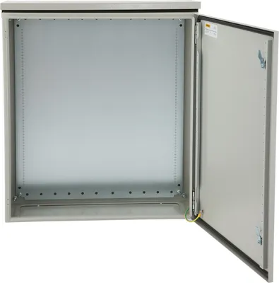 Obrázek produktu pro Elektrická skříň VEVOR, 24\'\' x 24\'\' x 8\'\', venkovní skříň NEMA 4 s certifikací UL, vodotěsná a prachotěsná rozvodná skříň IP65 z uhlíkové oceli válcované za studena se závěsem pro venkovní i vnitřní použití, s krytem proti dešti