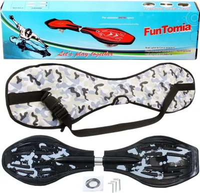 Produktbild von FunTomia® mit LED-Rollen - 1754 - Design schwarz weiß Flecken - Waveboard ORIGINAL