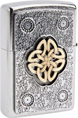 Produktbild von Famanu Sturmfeuerzeug Celtic Knot - Silber, kompaktes Design