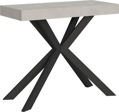 Image de ITYHOME - Console extensible 90x40/196 cm Plaker cachemire pieds anthracite