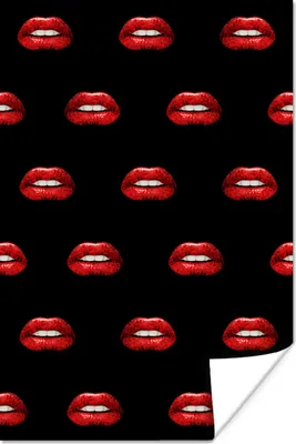 Produktbild von MuchoWow® Poster Lippen - Rot - Muster 120x180 cm - Kunstposter