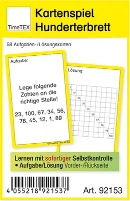 Produktbild von TimeTEX Kartenspiel "Hunderter-Brett", 60-tlg.