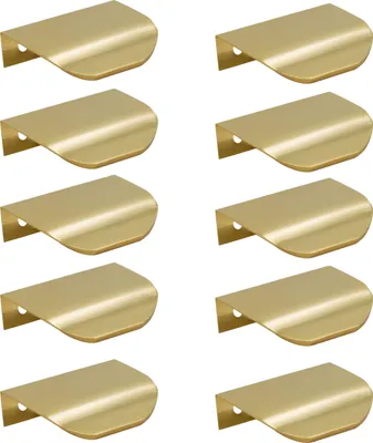 Immagine prodotto di set di 10 maniglie rotonde per mobili da 50 mm in elegante alluminio oro - nero opaco per interni moderni e classici