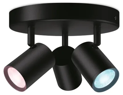 Zdjęcie produktu dla WiZ IMAGEO 3x regulowany reflektor z okrągłą płytą, Inteligentne oświetlenie punktowe, Czarny, LED, Metal, 2200 K, 6500 K