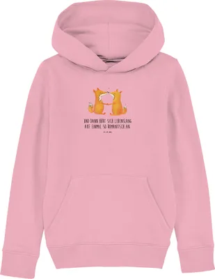 Produktbild von Mr. & Mrs. Panda Kinderpulli Füchse Liebe 7-8 Jahre (122/128) - Baumwolle Pink - Geschenk, Fuchs, Partner, Ehefrau, Freundin, Baumwollpulli, Sweatpullover, Kapuzenshirt