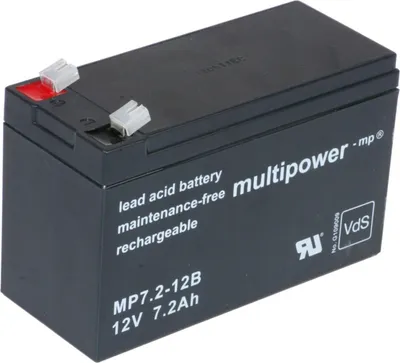 Produktbild von Multipower - MP7.2-12B - 12 Volt 7,2 Ah Pb - 6,3mm Faston