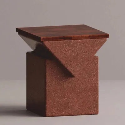 Zdjęcie produktu dla Casa Padrino stołek brązowy / ciemnobrązowy h. 50 cm - Betonowe meble ogrodowe