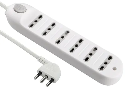 Produktbild von Electraline 62004 Mehrfachsteckdose mit Kabel, 6 zweiwertige Steckdosen, 1,5 m,