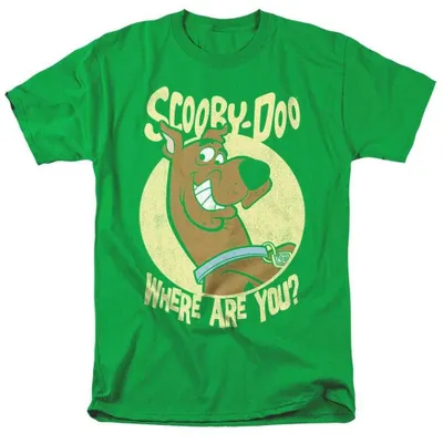 Image de T-shirt Scooby Doo - "Where Are You ?" pour hommes/femmes, modèle unie, référence TV36698 (taille S), couleur jaune-vert vif