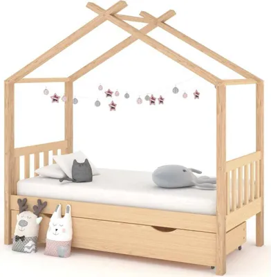 Image de Maison Exclusive - Cadre de lit enfant avec tiroir bois de pin massif 80x160 cm