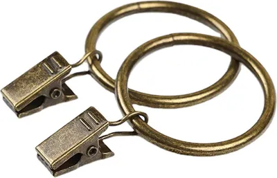 Zdjęcie produktu dla EWANTO Pierścienie do zasłon 10 sztuk Patyna Średnica 38 mm Pierścienie do zasłon Zestaw haczyków do zasłon Pierścień z klipsem 18 mm matowe złoto HH-12