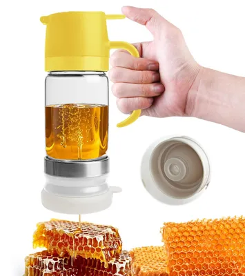 Honigdispenser aus Glas, 300 ml, tropffrei, mit Griff