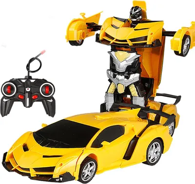 Obrázok produktu pre 1:18 Diaľkové ovládanie Transformácia auta One-tlačidlo Deformácia Robot auta hračky pre 3-11 Roky staré deti žltá