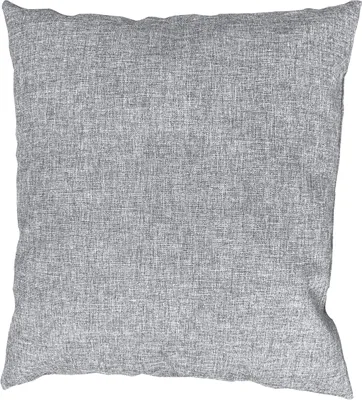A plain gray pillow is shown against a white background.